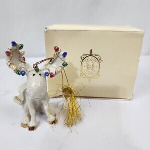 Lenox 2002 Moose Annual Marcel the Moose Christmas Ornament 4" Figure In Box